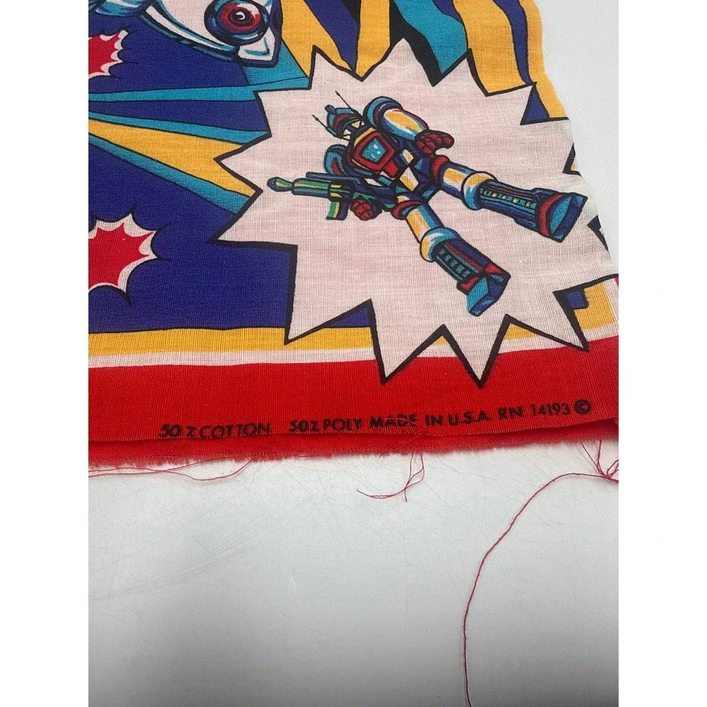 Vtg Robot Battle Pillow Case Cover Mecha Sci-Fi‎ Comic Graphic Unstuffed 17x17